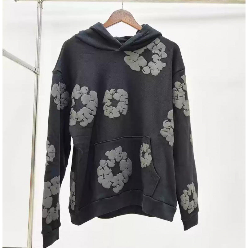 Heavyweight Fleece-Lined Hooded Sweatshirt with Unique Print Colouronova