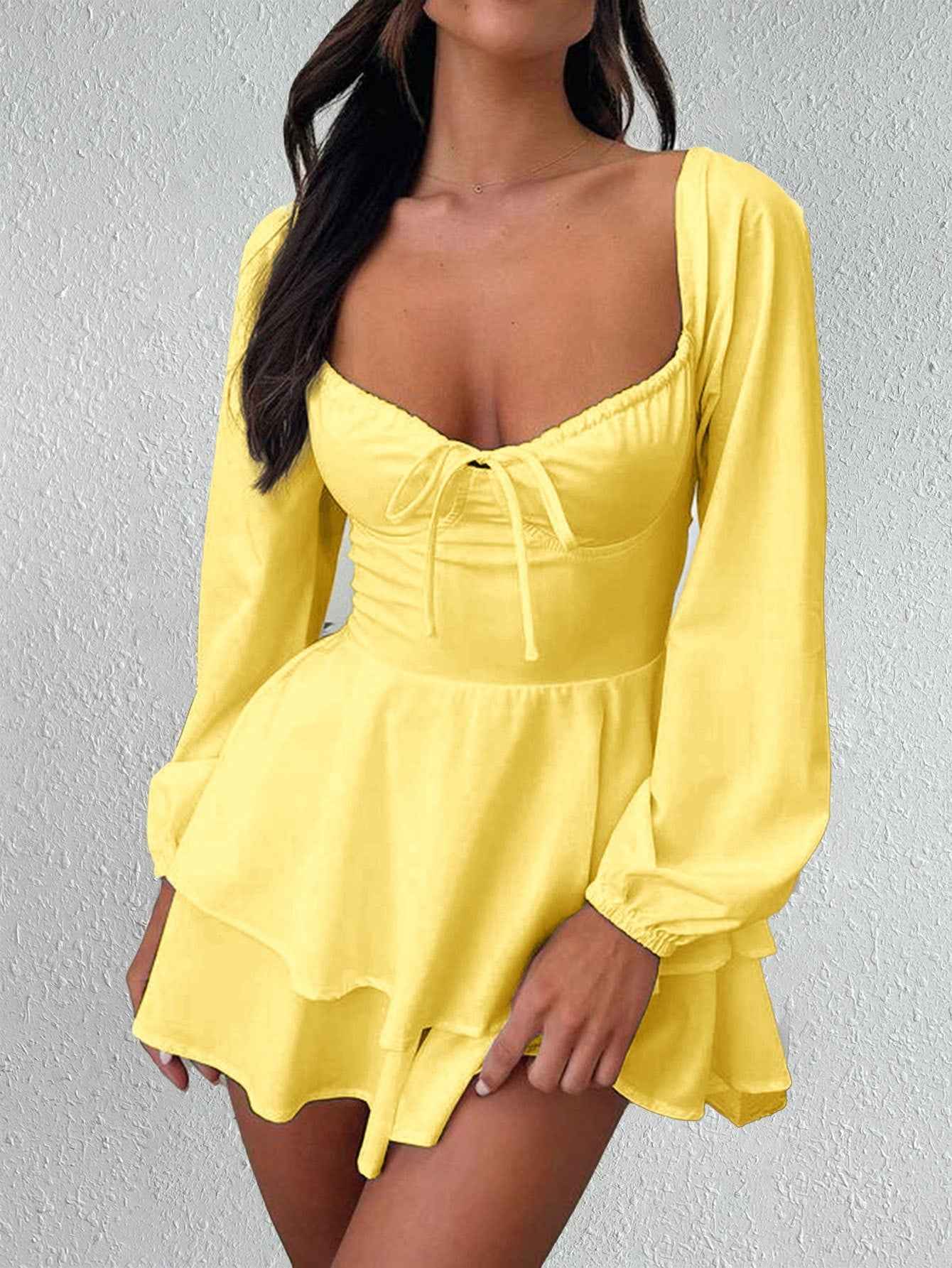 Elegant Backless Drawstring Long Sleeve Jumpsuit