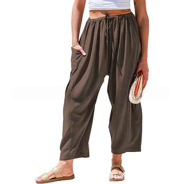 Linen Wide-Leg Pants