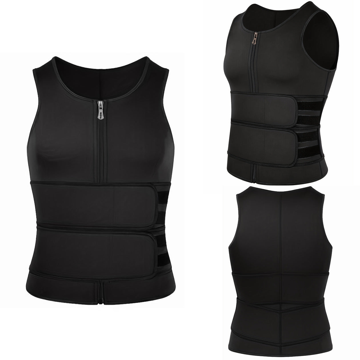 Men's Double Belt Workout Shaper Vest Colouronova
