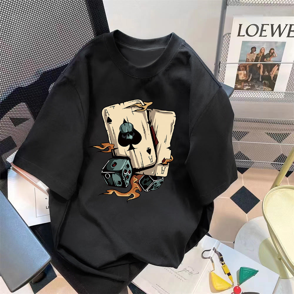 Trendy Summer Bear Print Loose T-Shirt Colouronova