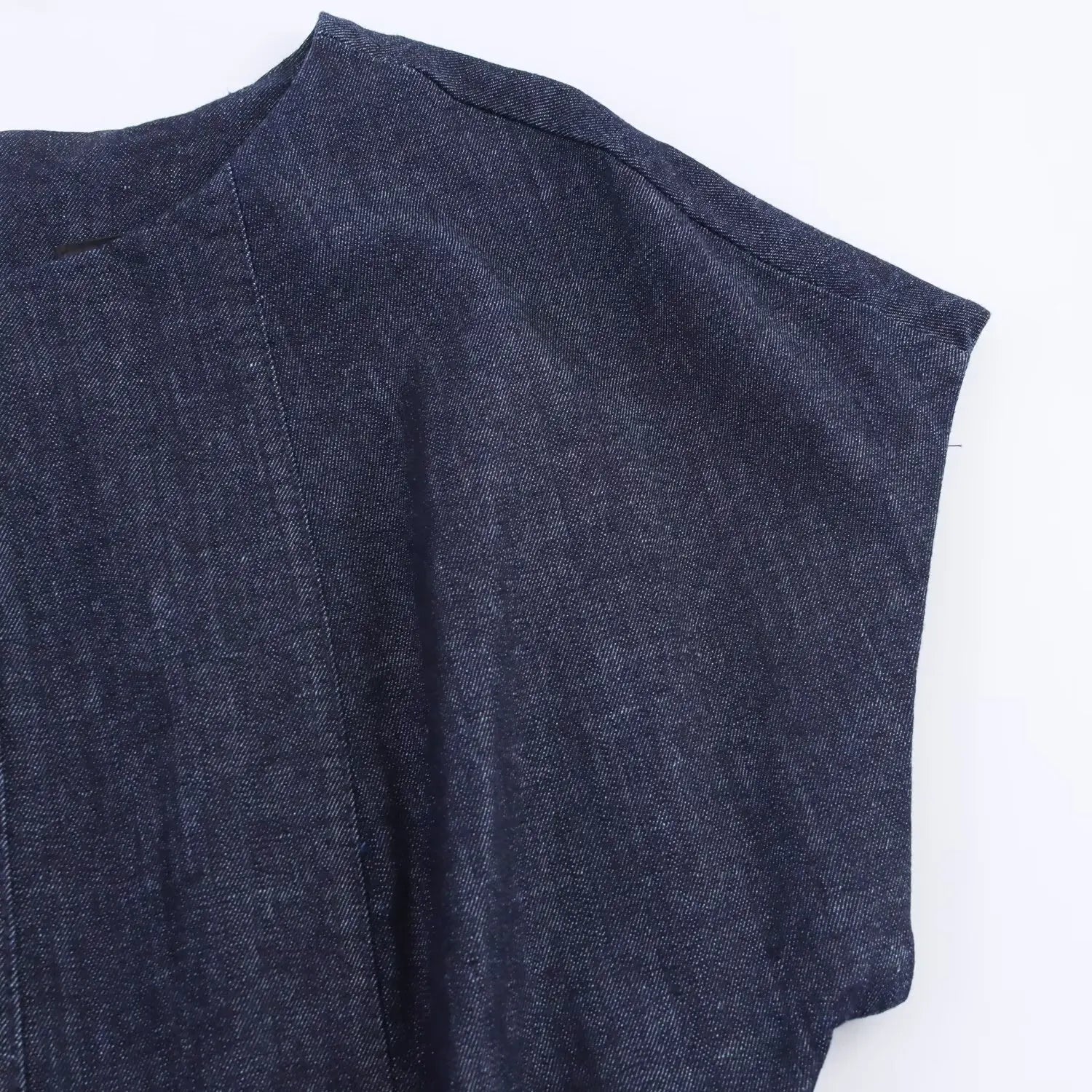 KONDALA Autumn Women Elegant Denim Belt Dress O-Neck Sleeveless Slim Long Dress 2025 Spring Fall Lady Casual Simple Denim Dress - Colouronova