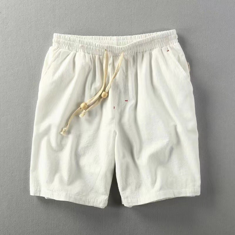 Mens Casual Linen Drawstring Shorts Colouronova