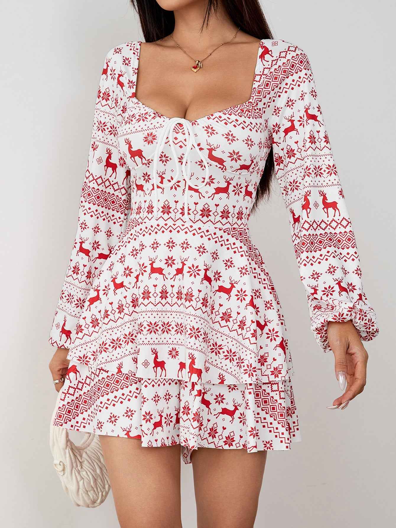 Elegant Backless Drawstring Long Sleeve Jumpsuit