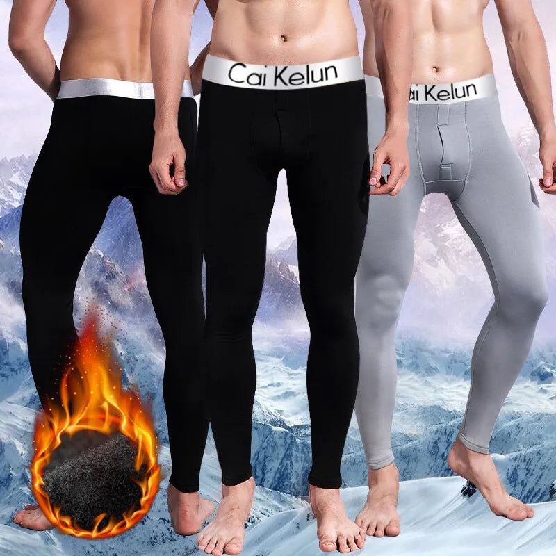 2024 New Men's Thermal Underwear Pants Winter Thick Fleece Lined Long Johns Warm Leggings Base Layer Bottoms - Colouronova