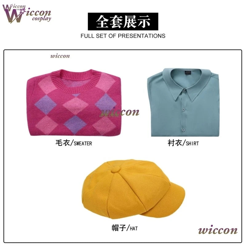 Kpop Demon Hunters Baby Saja Boys Cosplay Costume Wig Hat Set Pink Sweater Full Outfit Baby Wig Hat Men Halloween Xmas Roleplay - Colouronova