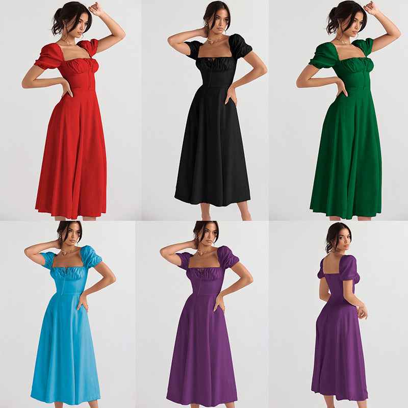 Elegant Sling Midi Dress with Floral Patterns
