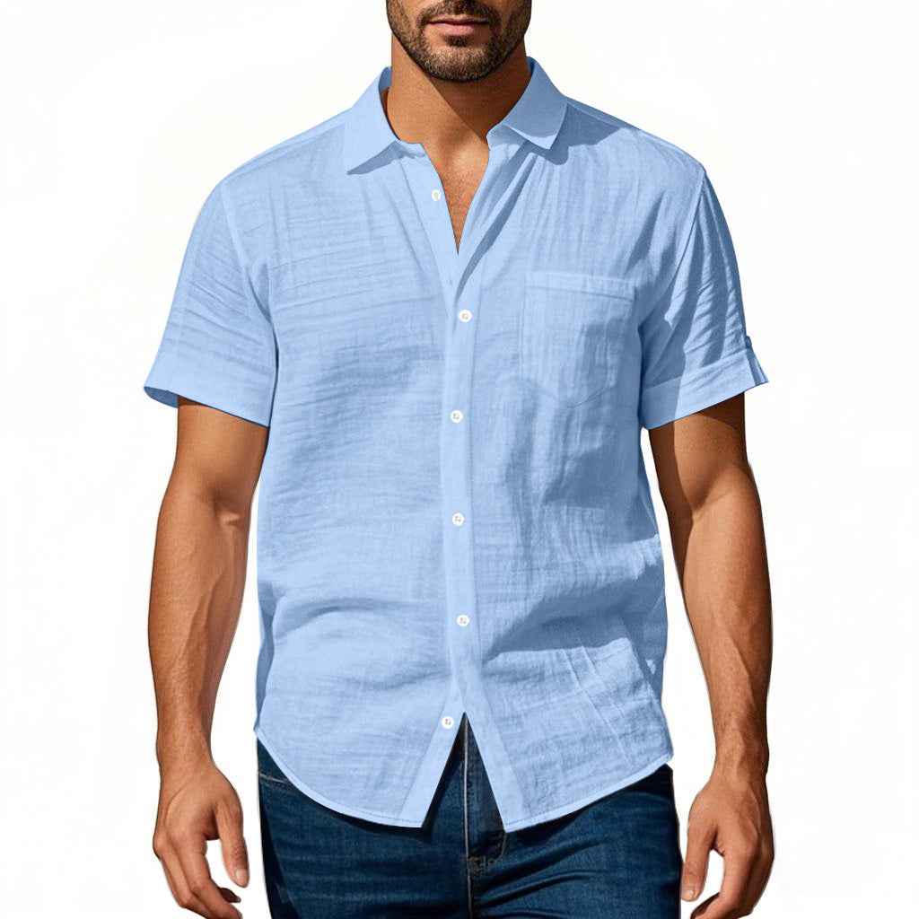 Linen short-sleeve shirt