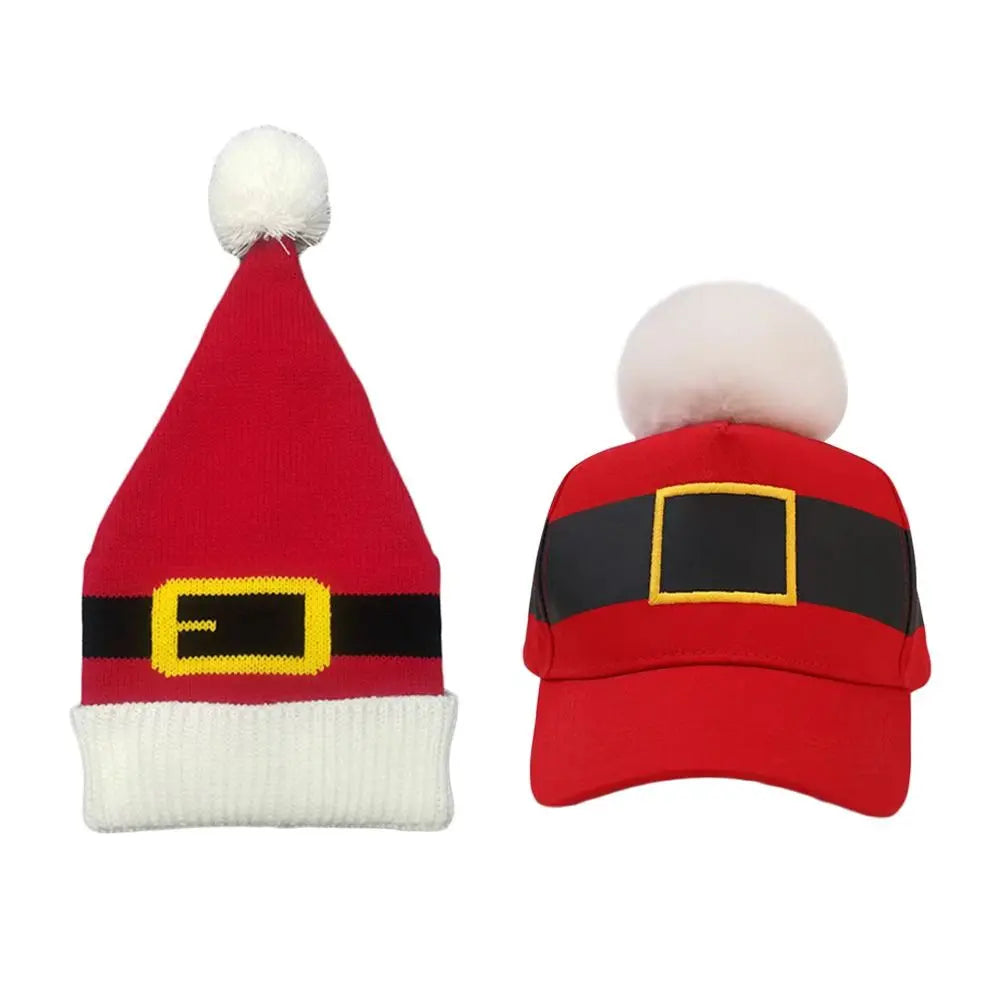 Gift Fur Pom Poms Christmas Hat Winter Thick Beanies Cap Plush Holiday Xmas Gifts for Adults - Colouronova