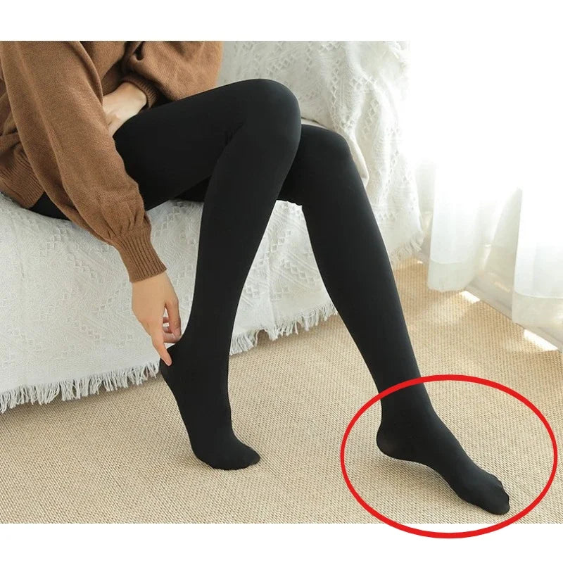 Autumn Thin Velvet Leggings Women Warm Thermal Underwear Bottoms Female Stockings High Waist Seamless Soft Legging Pants Winter - Colouronova