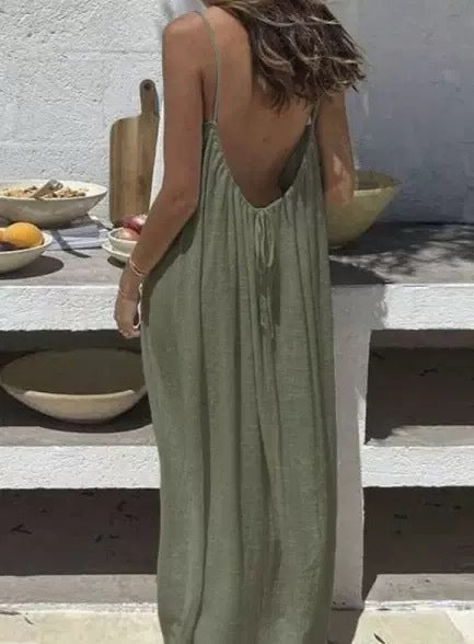Womens Backless Loose Knit Dress Colouronova