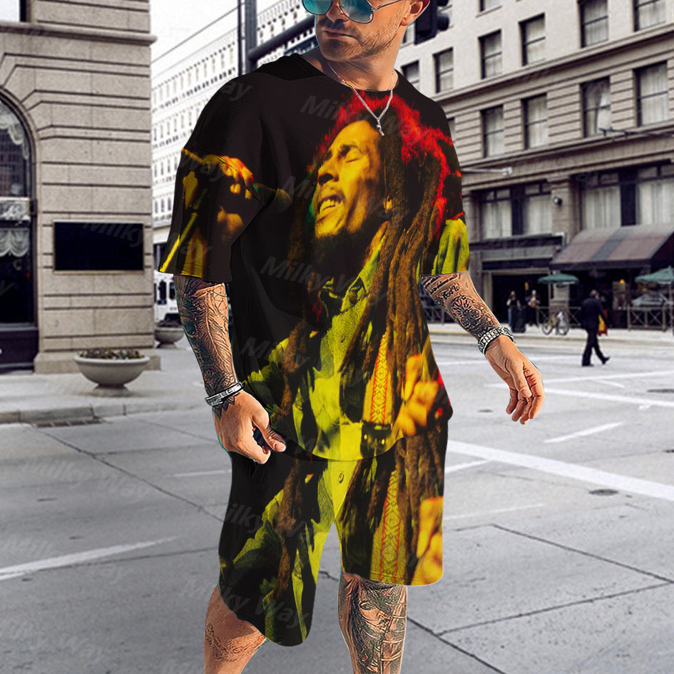 Men's 3D Digital Printing Casual Set Colouronova