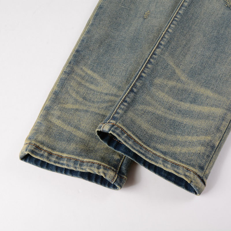 Street-style casual denim trousers Colouronova