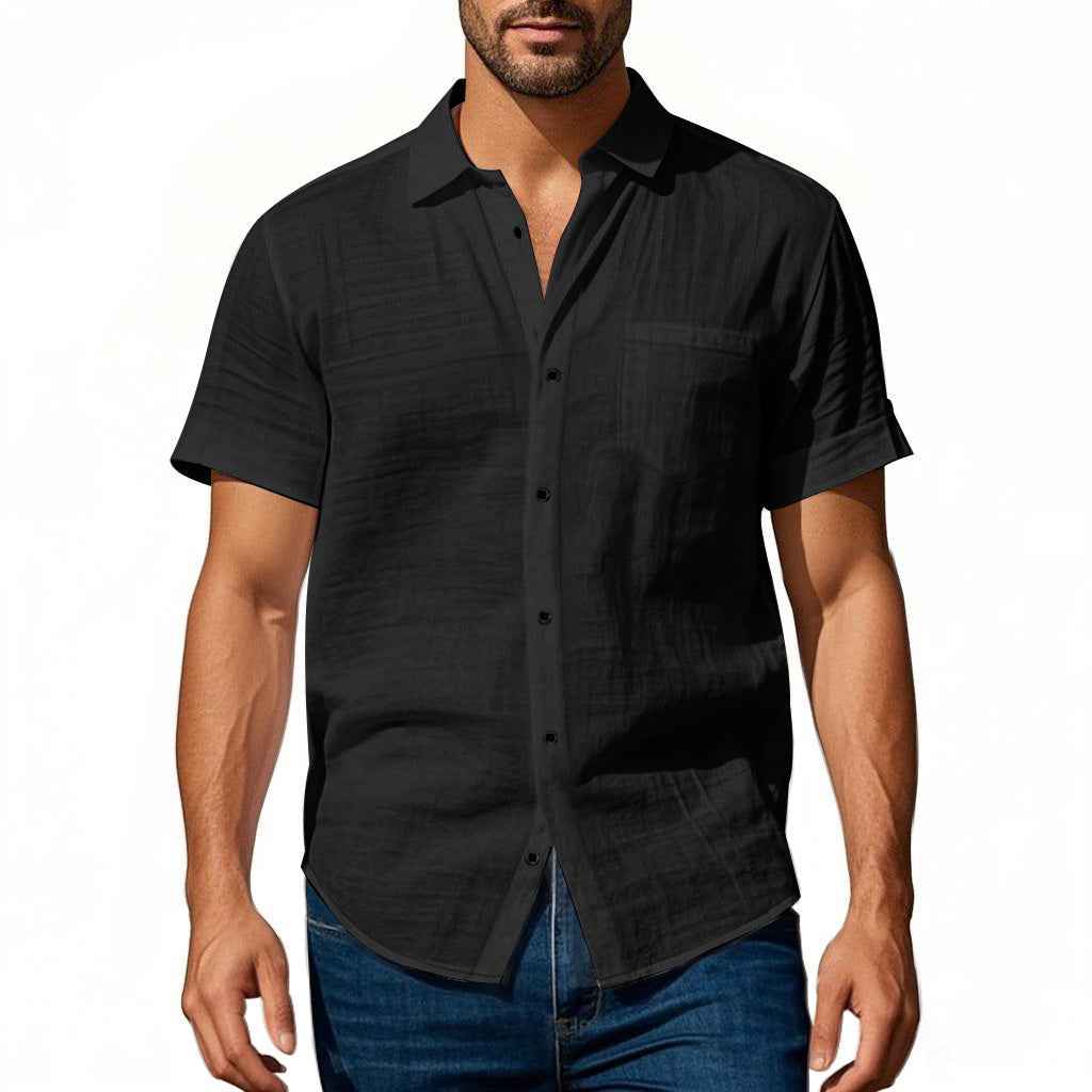 Linen short-sleeve shirt