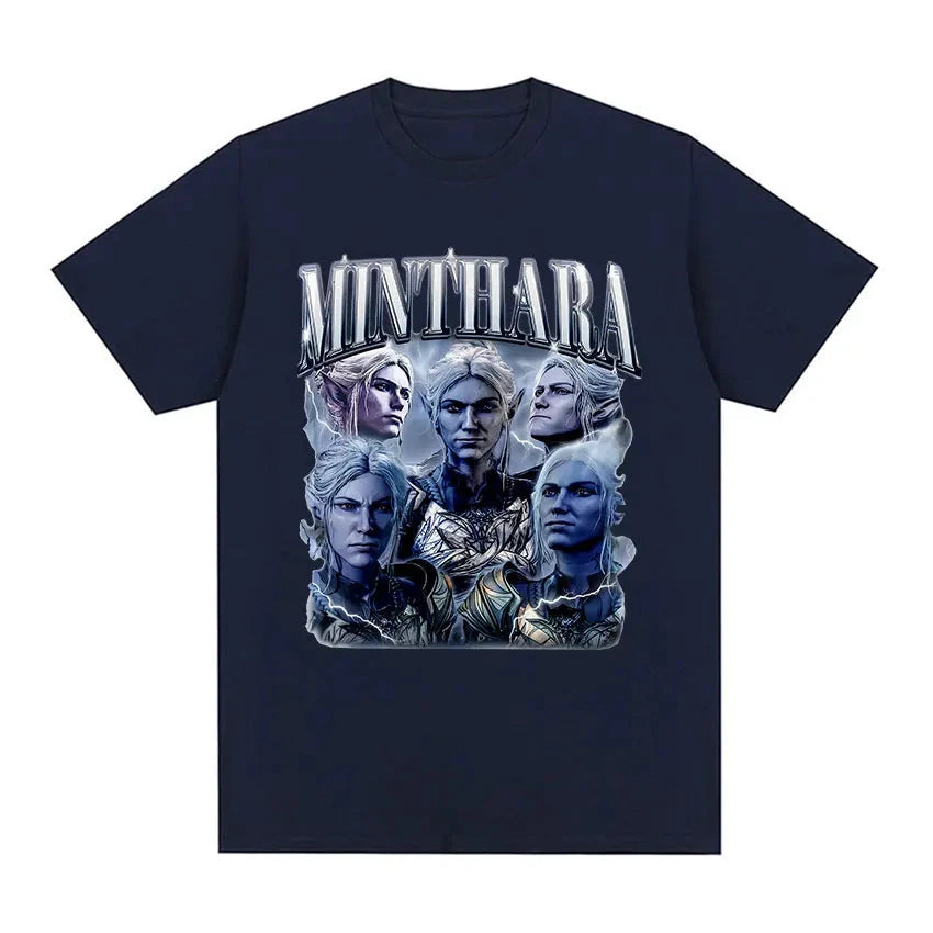 Game Minthara Astarion Baldurs Gate 3 Graphic T Shirt Men Fashion Retro Gothic T-Shirt 100% Cotton Oversized Tshirts Tops Unisex Colouronova