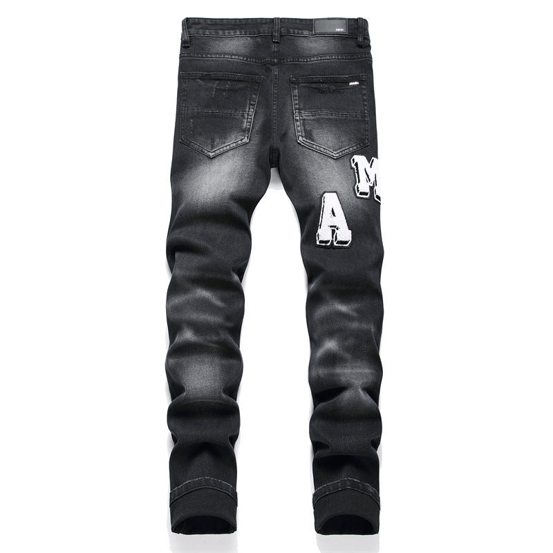Black Stretch Skinny Men's Jeans Colouronova