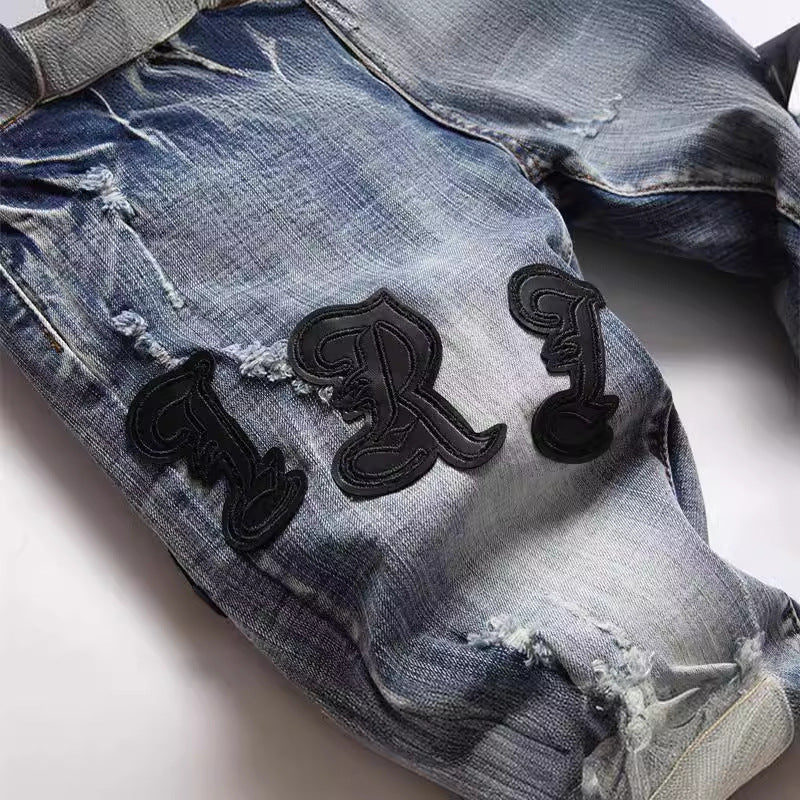 Men's dyed denim pants Colouronova