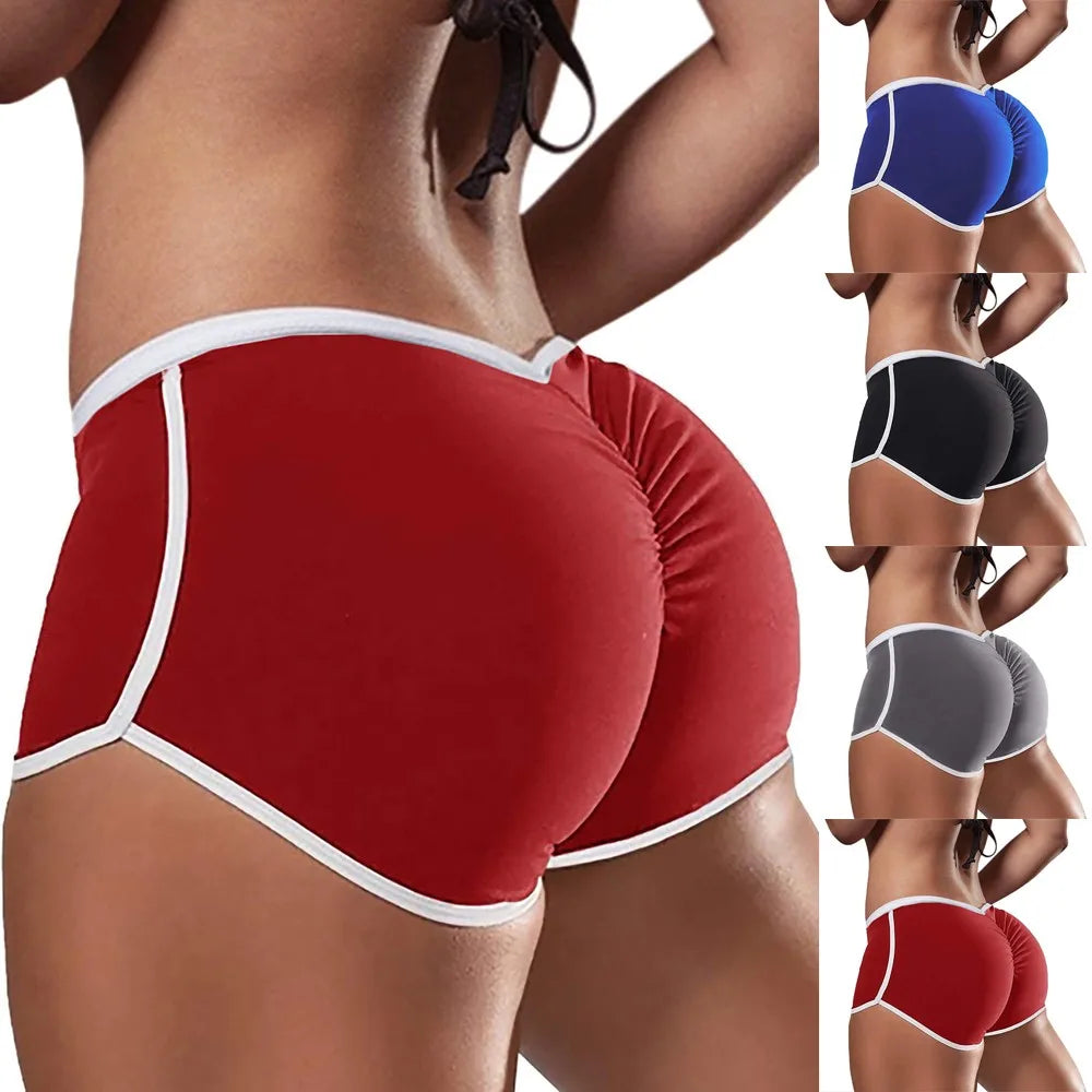 Womens Gym Fitness Sports Shorts Elastic Waist Butt-lift Buttocks Yoga Hot Pants Sexy Breathable Lingerie Ultra-Thin Underwear - Colouronova