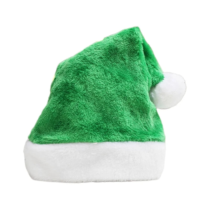 X90F Carnival Santa Claus Thicken Beanie with Pompom Multi Color Adult Warm Velvet Christmas Hats for Women Men Kids Gift - Colouronova