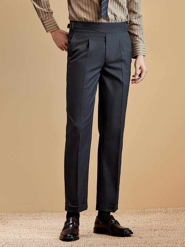 Single-Pleat Adjustable Suit Pants Colouronova