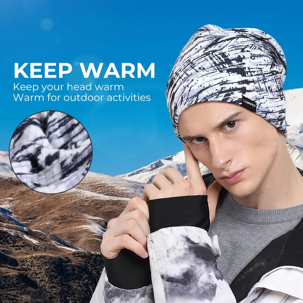 Thermal Knit Hat Soft Windproof Beanie Ear Cover Outdoor Hiking Running Snowboard Sports Autumn Winter Fashions Cap Men Women - Colouronova