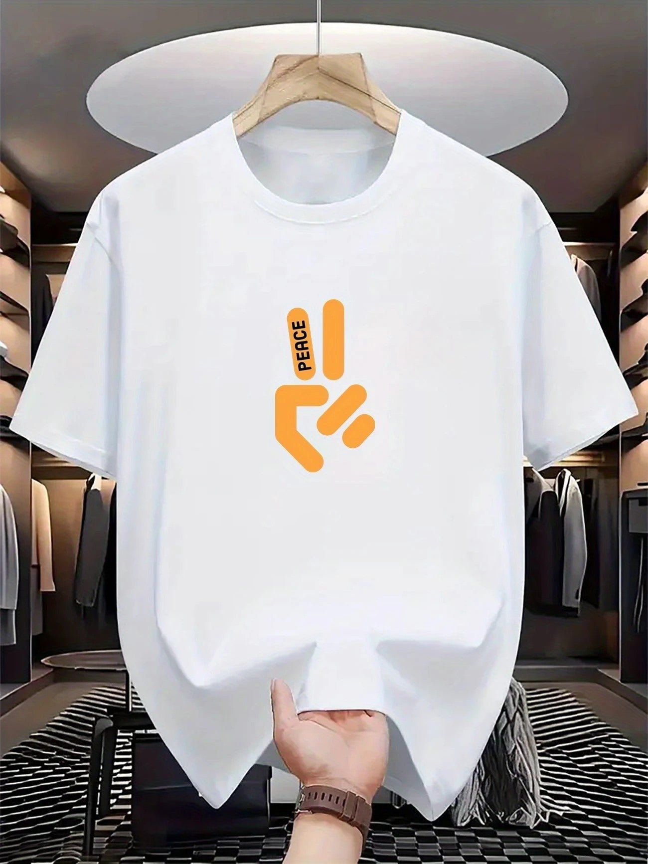 Men's Mesh Print Casual T-Shirt Colouronova