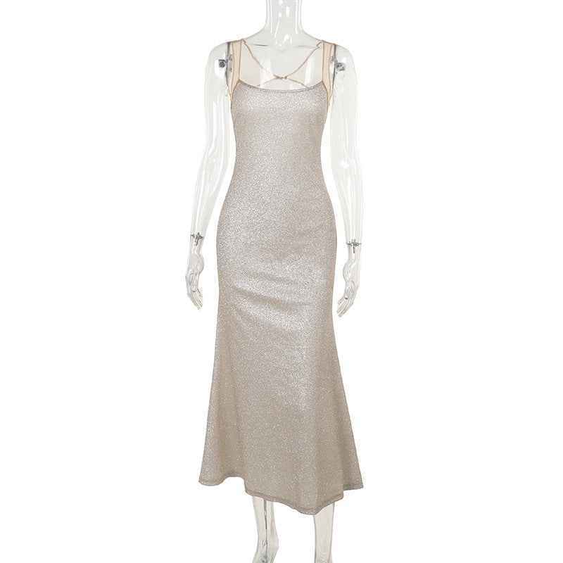 Elegant Mesh Panel Bodycon Dress