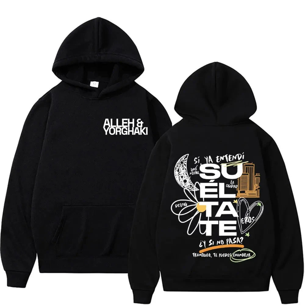 Alleh & Yorghaki Su El Ta Te Carta hat graphic double-sided printed fashionable men's hoodie Harajuku casual sweatshirt Colouronova