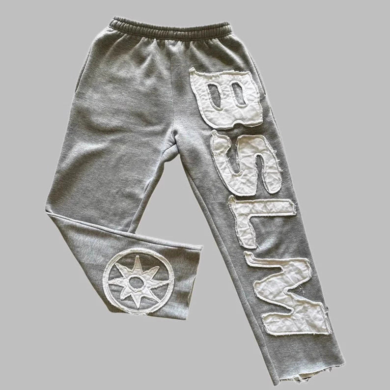 Letter print loose pants Colouronova