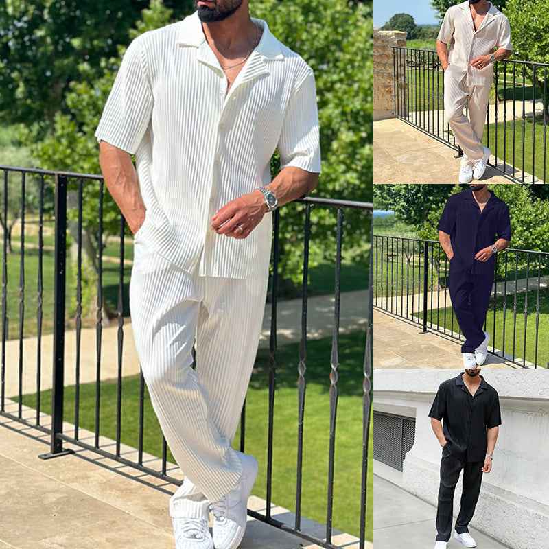 Men's Solid Color Sportswear Set