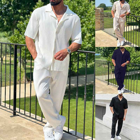 Men's Solid Color Sportswear Set