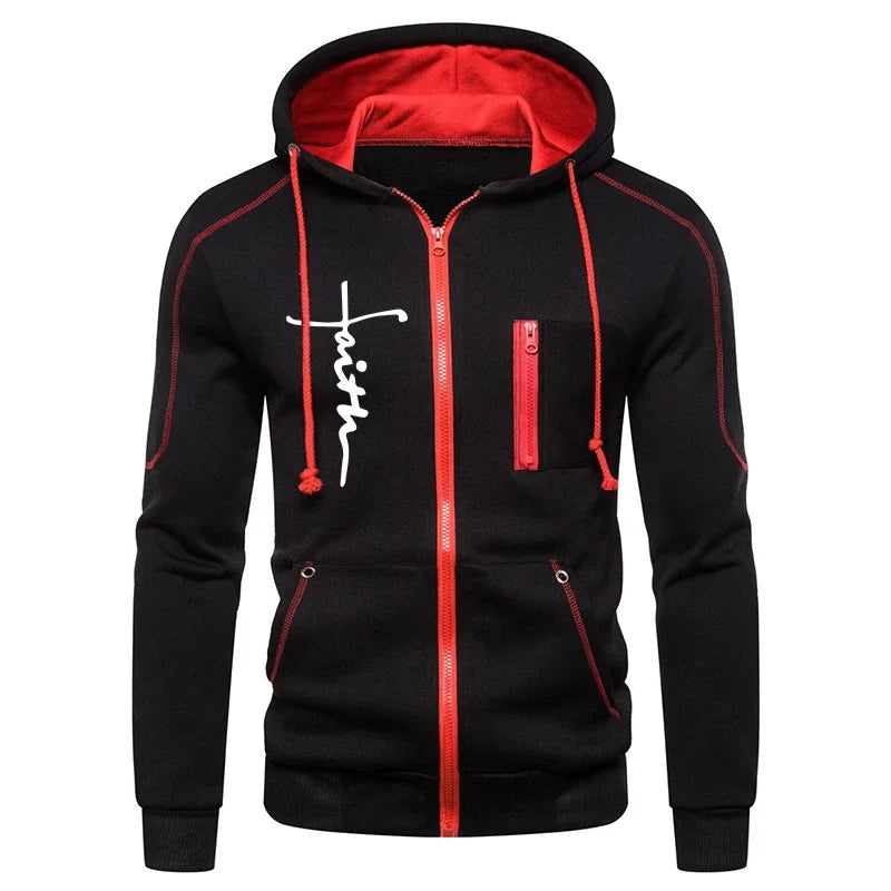 Daily Men's Tracksuit Jogging Hoodie Men Single Piece Sports Zipper Jacket Sweatshirts and Sports Pants Clothing Casual Outdoors - Colouronova
