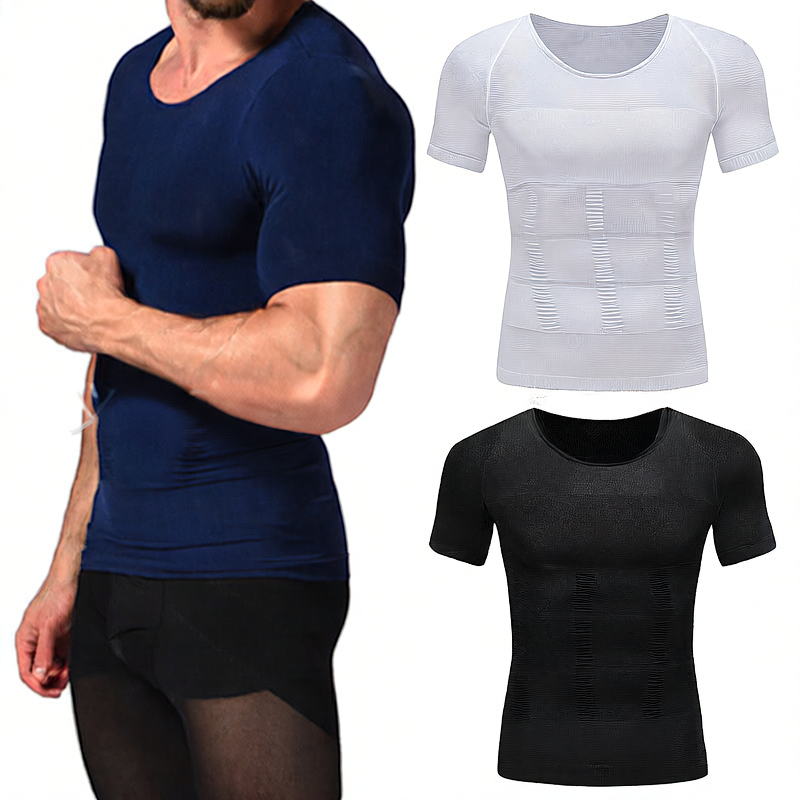 Men's Body Shaping Short Sleeve T-Shirt Colouronova