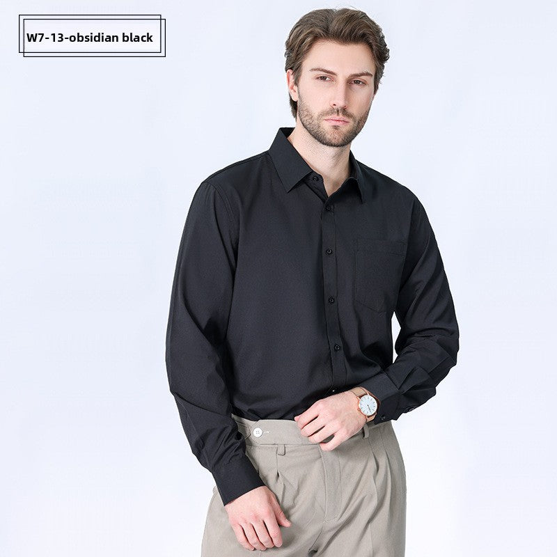 Men's Long-Sleeve Anti-Wrinkle Business Casual Shirt Colouronova