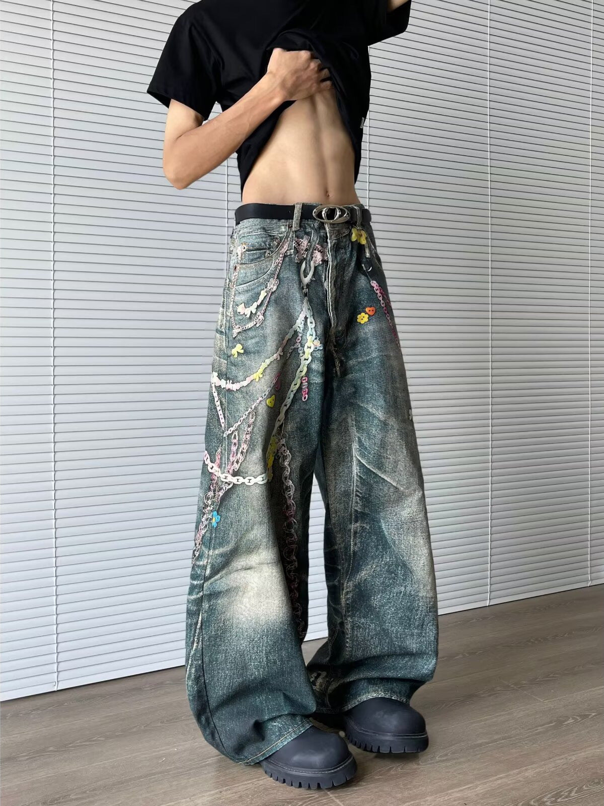 American-style retro floor-length pants Colouronova