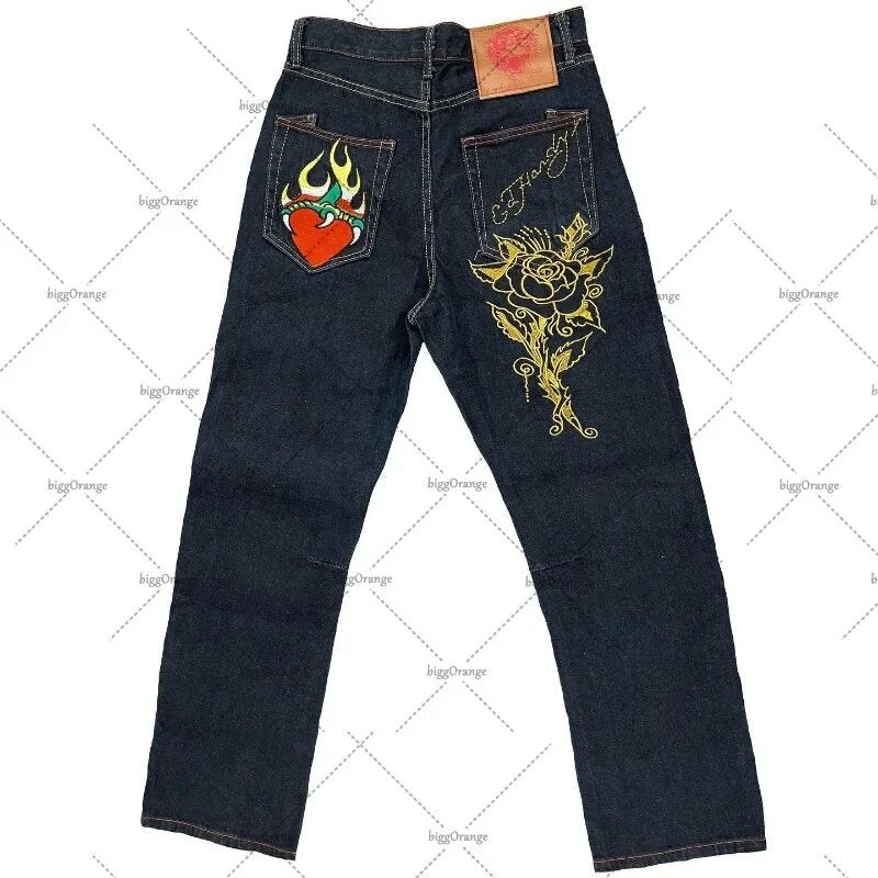 Straight-leg retro loose wide-leg jeans Colouronova