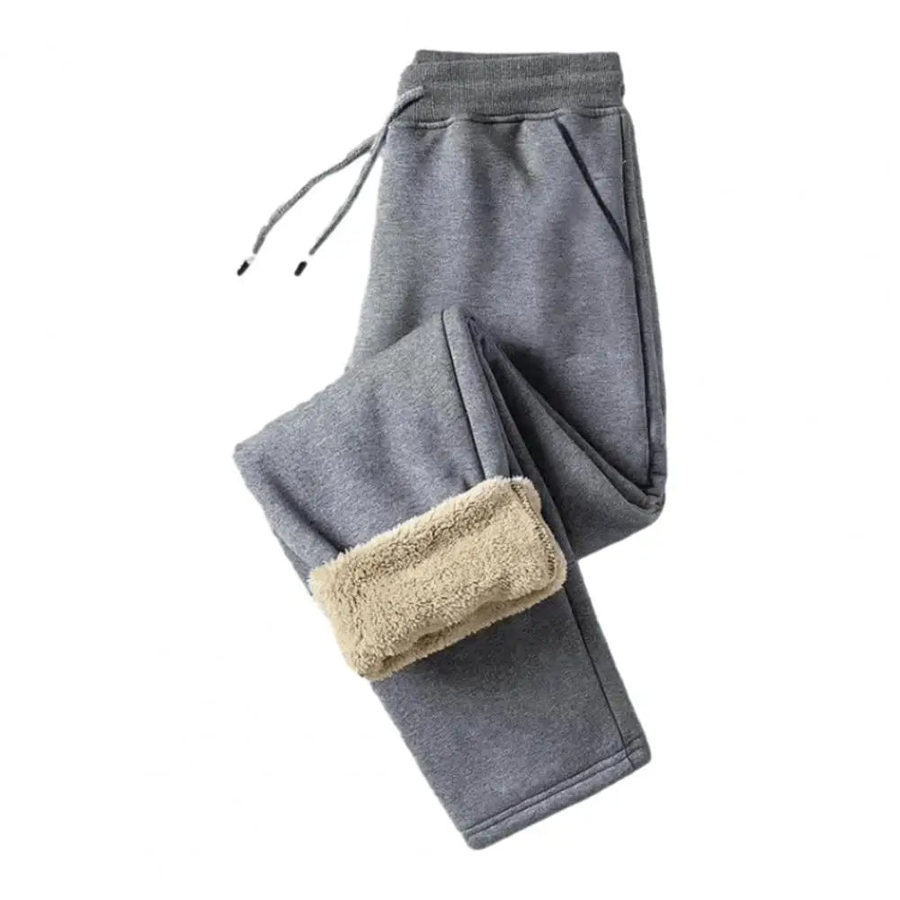 Winter Fleece Pants Men 2023 Lambswool Warm Thick Casual Thermal Sweatpants Male Trousers Brand High Quality Fashion Men Joggers - Colouronova