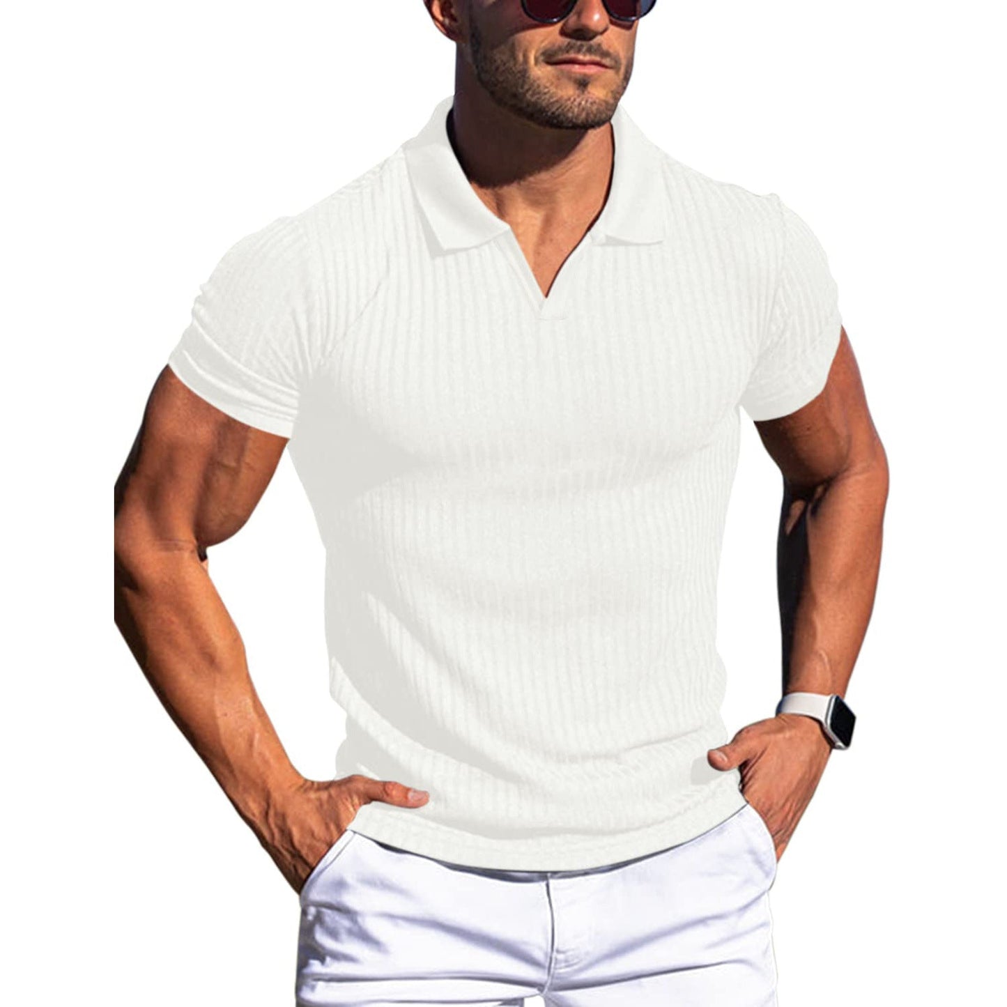 Men's T-shirts with lapel and V-neck Colouronova