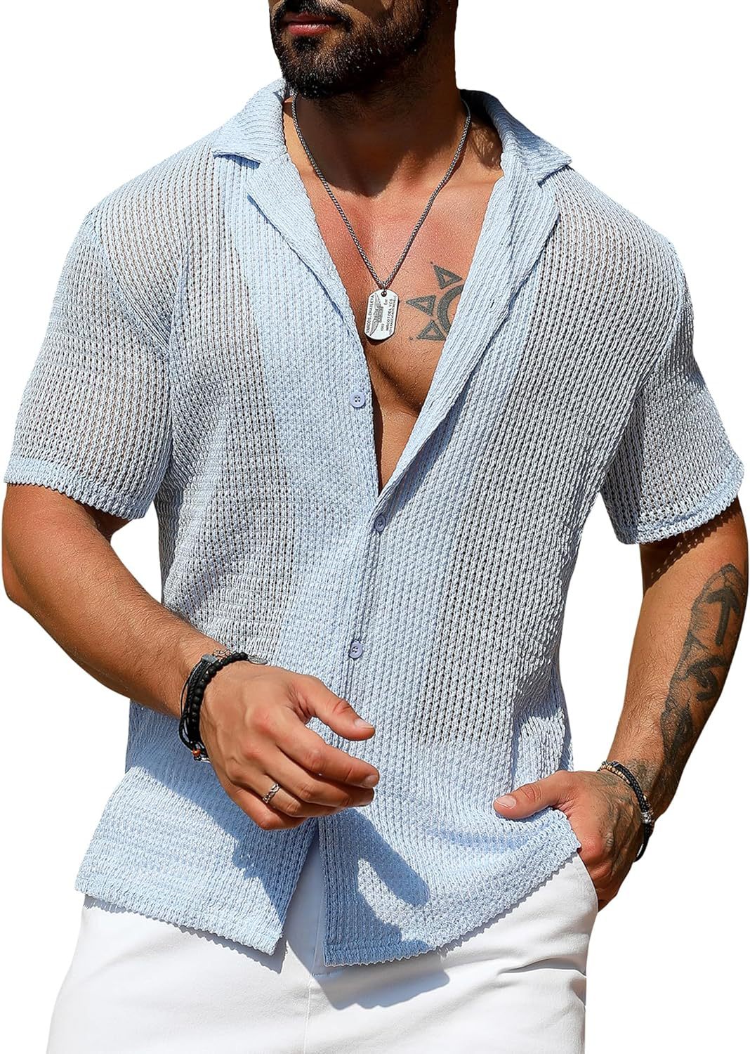 Mens Knitted Shirt Colouronova