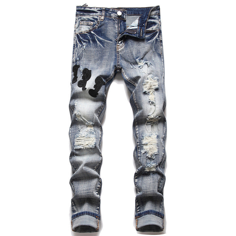 Men's dyed denim pants Colouronova