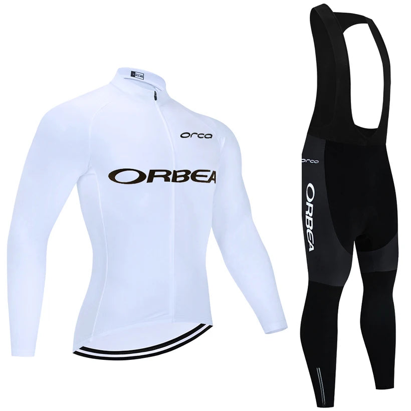 Winter 2025 BLACK Cycling Jersey ORBEA ORCA Bike Jacket Pants Men Thermal Fleece Team Ropa Ciclismo MTB Road Bicycle Clothing - Colouronova