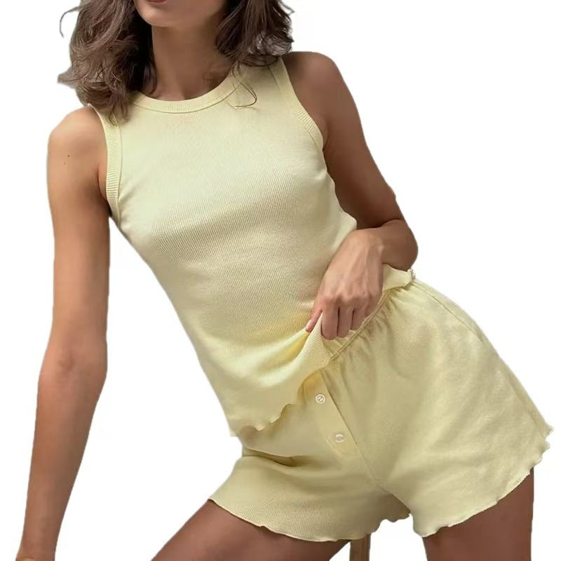 Womens Sleeveless Pajama Set Shorts Colouronova