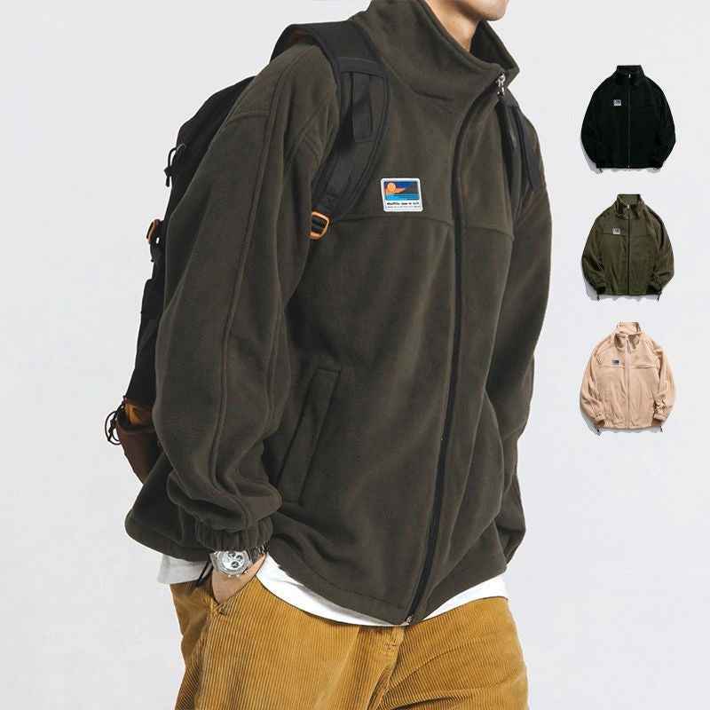 Men's Fleece Stand Collar Casual Jacket