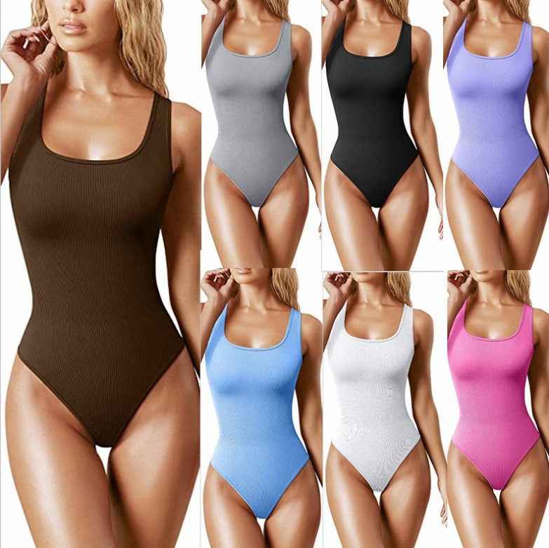 Womens U-Neck Sleeveless Jumpsuit
