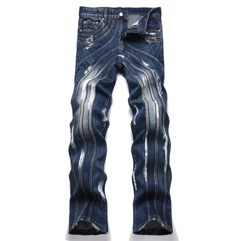 Seamed straight-leg denim jeans Colouronova