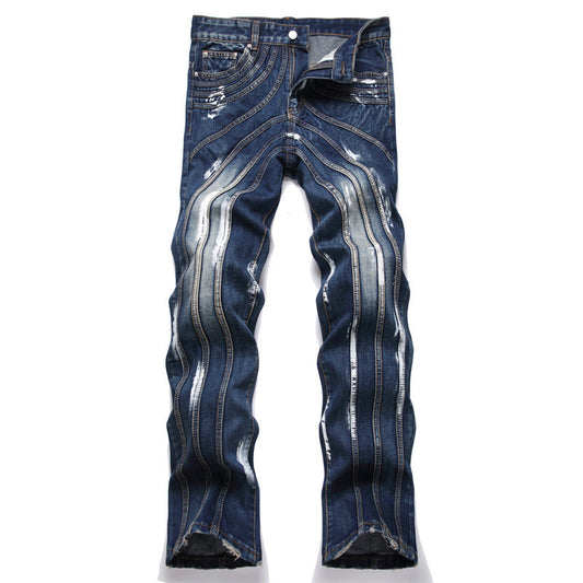 Seamed straight-leg denim jeans Colouronova