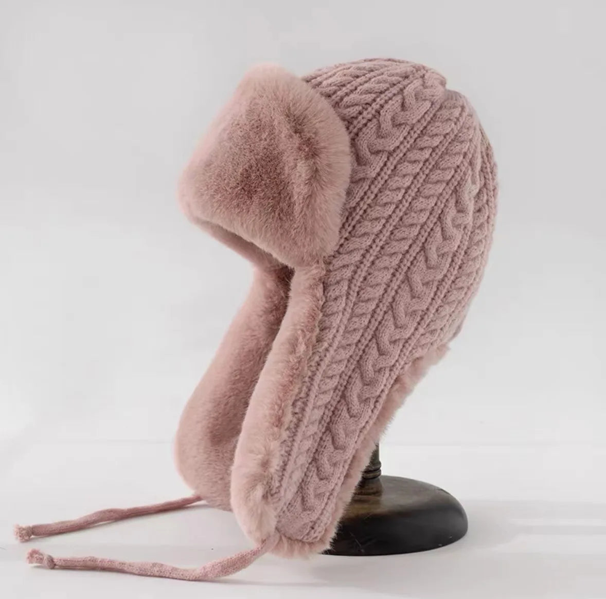 Women Winter Knitted Ear Flap Hat Extended Long Thermal Windproof for Cycling Skiing Cold Weather Unisex Thick Beanie - Colouronova