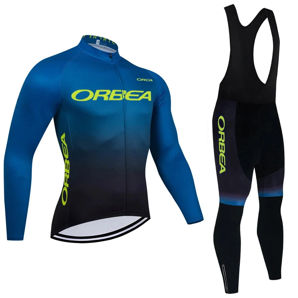Winter 2025 BLACK Cycling Jersey ORBEA ORCA Bike Jacket Pants Men Thermal Fleece Team Ropa Ciclismo MTB Road Bicycle Clothing Colouronova