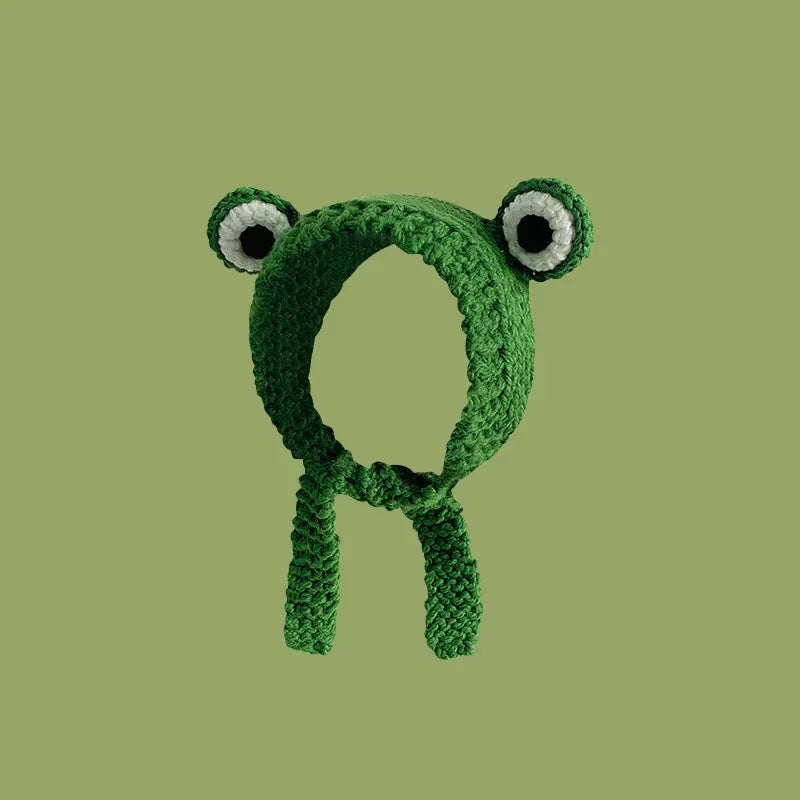 Halloween Green Monster Shrek Style Knitted Hat Funny Cartoon Beanie Cute Strawberry Head Cover Cosplay Party Props for Gifts - Colouronova