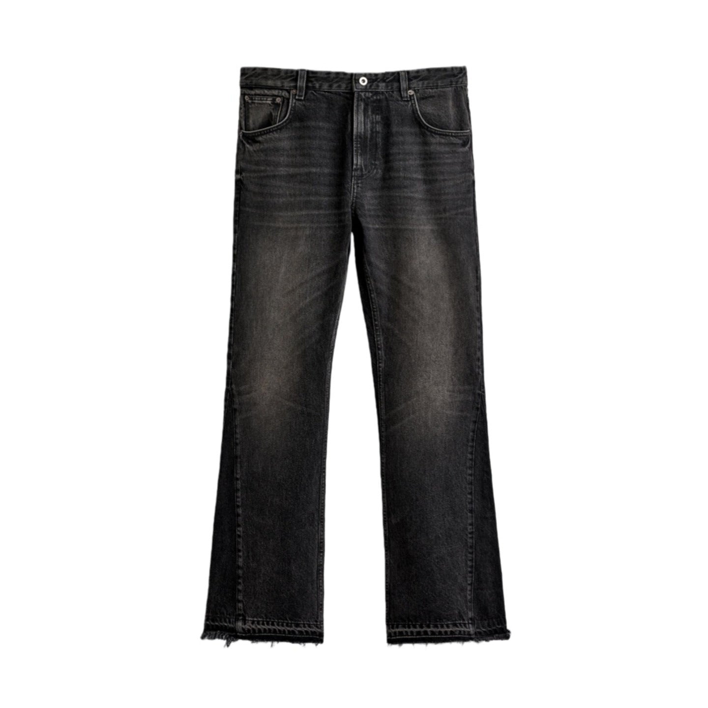 Men's wide-leg washed denim pants with a mid-rise design Colouronova
